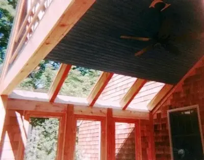 Porch with Metal and Glass Roofing — Deck Building & Repair project by Steve Petrunti Building And Remodeling