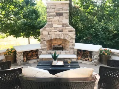 Missouri Patio Pavers, Outdoor Cooking Area, Fire Pit, and Outdoor Fireplace — Deck Building & Repair project by Kansas City Hardscapes