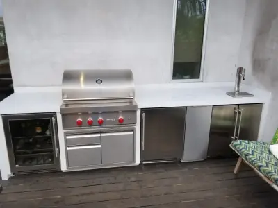 contemporary alfresco kitchen in Venice — Deck Building & Repair project by L.A. Custom Grill Islands
