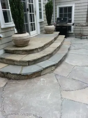 Bluestone Mosaic Patio — Deck Building & Repair project by Landmark Horticultural Management