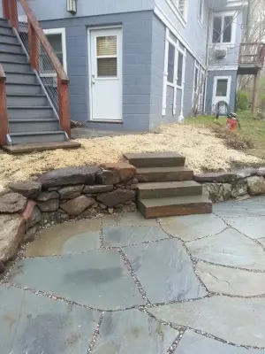 creekside mosaic patio — Deck Building & Repair project by Landmark Horticultural Management