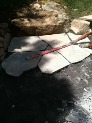 Water Feature Mosaic Patio — Deck Building & Repair project by Landmark Horticultural Management