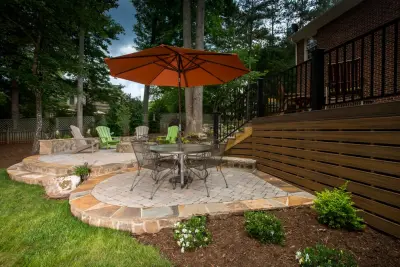 Backyard Patio with Multiple Seating Options — Deck Building & Repair project by The Stone Man
