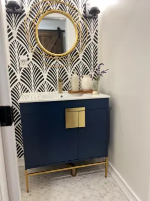 Valley Stream Powder Room Remodel — Interior Design & Decorating project by Studio Katherine G