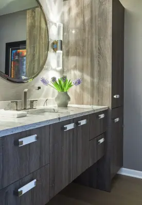 Cozy Atmospheric Bathroom — Interior Design & Decorating project by A. Klein Interior Design LLC