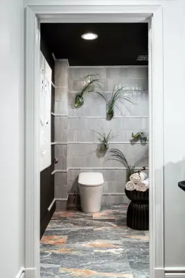 Kips Bay Showhouse Pool Bath in West Palm Beach — Interior Design & Decorating project by Forbes Masters
