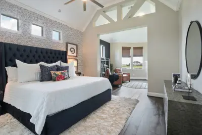 Serene Master Bedroom Escape — Interior Design & Decorating project by Jennifer Kizzee Design