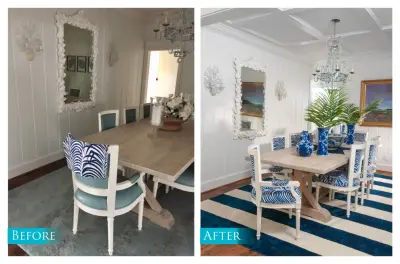 Striped Palm Dining Area — Interior Design & Decorating project by Mineral City