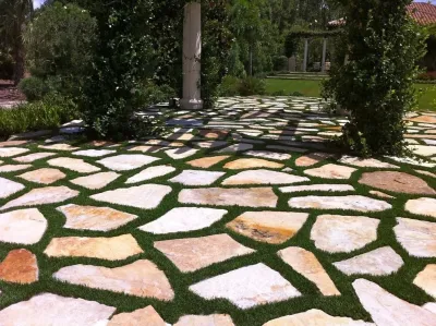 Articial Grass Paver Strips — Landscape Construction project by Southwest Greens Of Florida in Jupiter