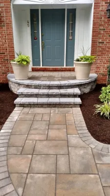 Entry Hardscaping — Landscape Construction project by Steve Greco Landscaping, Inc.