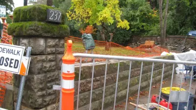 Robson-Harrington House retaining wall restoration — Driveway Repair & Paving project by Van Midde Concrete