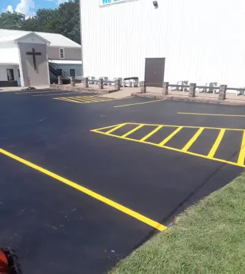 Church Parking Lot Sealcoating and Repainting — Driveway Repair & Paving project by Allied Contractors, LLC