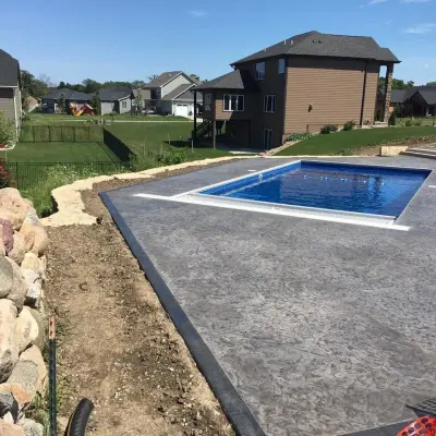 Concrete Pool Border — Driveway Repair & Paving project by Topline Construction