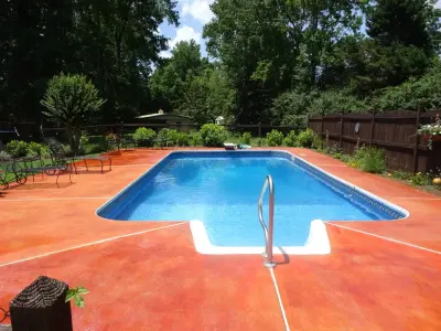Colored Concrete Pool Deck — Driveway Repair & Paving project by Matrix Concrete Systems, LLC
