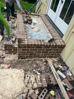 Herringbone Brick Steps — Stone & Concrete Installation project by Gonzalez Construction Co