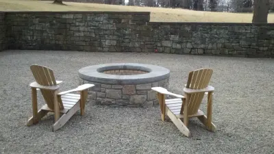 Chatham Outdoor Fireplace — Stone & Concrete Installation project by John Cortese Masons