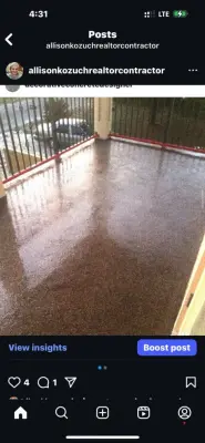 Metallic Concrete Flooring Reflector Enhancer with Acid Stain — Stone & Concrete Installation project by Decorative Concrete Designer LLC
