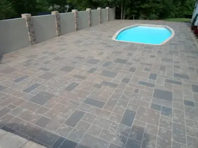 Patio and Entertaining Space Concrete Overlay — Stone & Concrete Installation project by Unique Concrete Design LLP