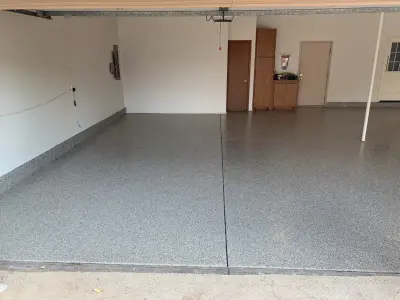 Garage Transformation — Stone & Concrete Installation project by RTP Concrete Coatings