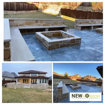 Open seating space by New Horizon Design & Build