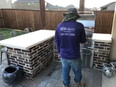 Alfresco cooking area construction by New Horizon Design & Build
