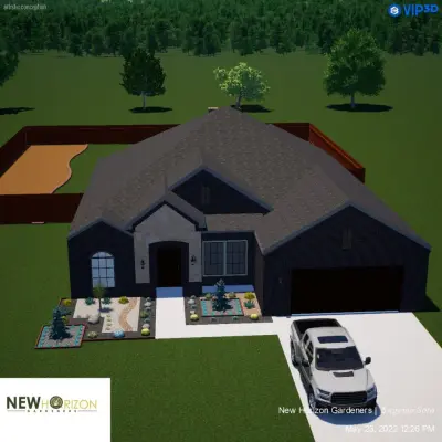New Horizon offers 3D Visualization — Stone & Concrete Installation project by New Horizon Design & Build