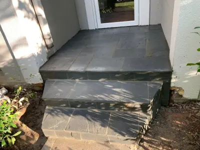 Bluestone installation — Stone & Concrete Installation project by Gonzalez Construction Co