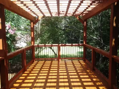 Kelly Home - New Deck with Pergola and Sidewalk — Stone & Concrete Installation project by Ken Hill