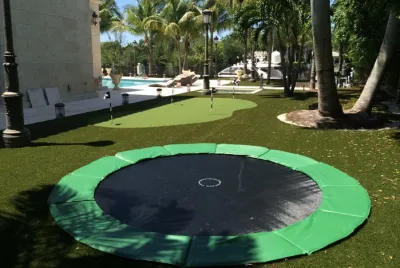 In Ground Trampoline — Landscape Construction project by Synthetic Lawns Of Miami