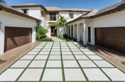 Synthetic Grass Paver Strips — Landscape Construction project by Synthetic Turf International - Florida