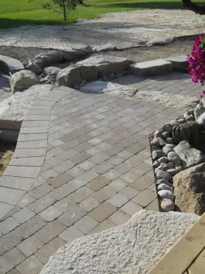 Al fresco living area — Stone & Concrete Installation project by Twin Oaks Landscape, Inc.