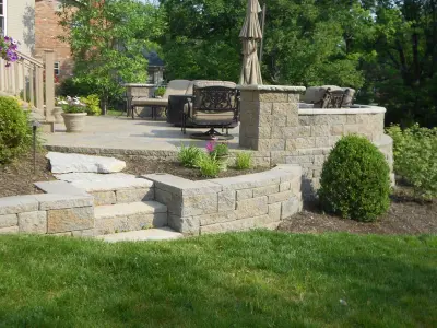 Allan Block Retaining Wall and Patio Wall Systems - Stone & Concrete Installation in Bloomington, IL