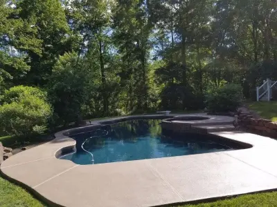 Concrete Coating for Pool Hardscaping — Stone & Concrete Installation project by RTP Concrete Coatings
