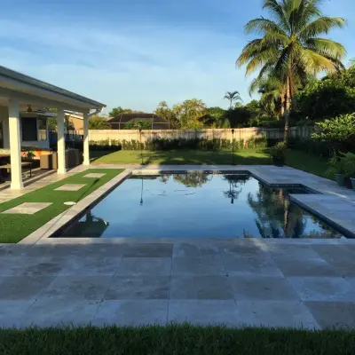 Travertine Pavers in Walnut Color — Stone & Concrete Installation project by Travertine Mart