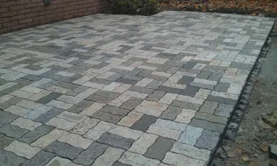 Curved Rectangle Granite Tiles — Stone & Concrete Installation project by EcoGranite -Recycled Granite Products