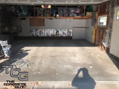1/16" Domino Full Flake Garage Floor Coating Transformation by The Concrete Guy By Matthew Hage