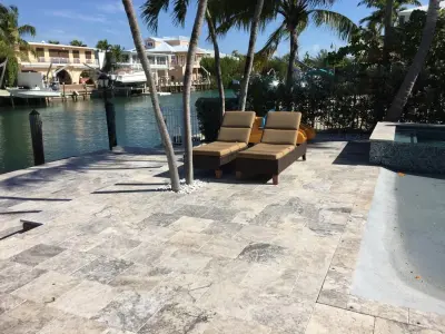16x16 Silver Travertine Tiles by USA Marble LLC