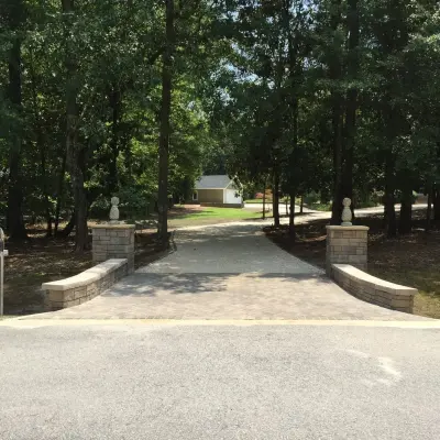 Camden, SC Columned Driveway Entrance — Stone & Concrete Installation project by Tranquil Escapes LLC