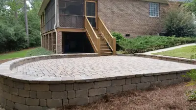 Elevated Permeable Patio | Lugoff, SC — Stone & Concrete Installation project by Tranquil Escapes LLC