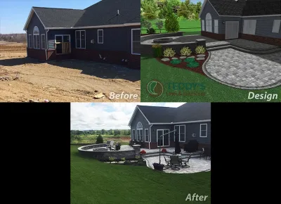 Before & After — Landscape Construction project by Teddy's Lawn & Landscape