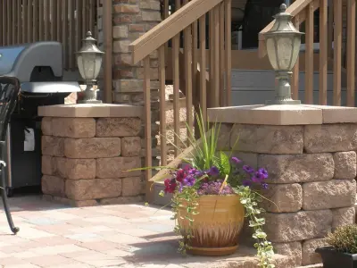 Allan Block Retaining Wall and Patio Wall Systems - Stone & Concrete Installation in Bloomington, IL