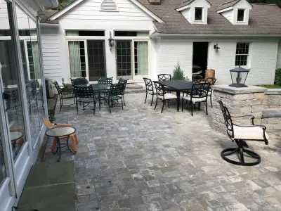 Outdoor Culinary Space and Fire Pit — Stone & Concrete Installation project by Brixnstone, Llc