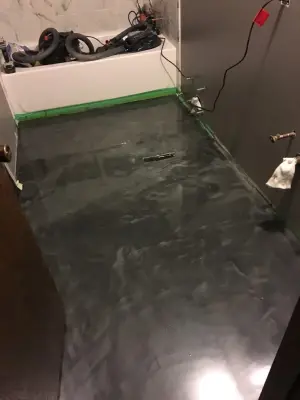 Bloomington Titanium Reflective Bathroom Floor by The Concrete Guy By Matthew Hage