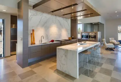 Calacatta Gold Marble Culinary Space — Stone & Concrete Installation project by Rocky Mountain Stone Co., Inc.
