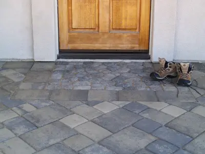 Orcutt Coastal Moss Paver Entrance and Pathway — Stone & Concrete Installation project by Chaparral Pavers Of Santa Maria