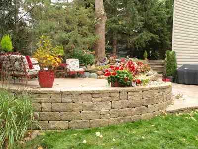 Allan Block Retaining Wall and Patio Wall Systems - Stone & Concrete Installation in Bloomington, IL