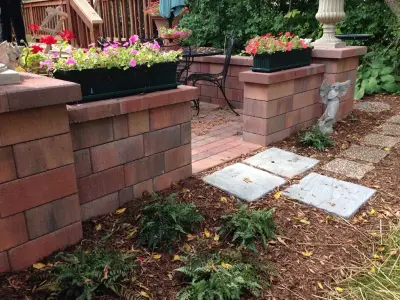 Condominium with Updated Patio and Entrance Pathway — Stone & Concrete Installation project by Twin Oaks Landscape, Inc.
