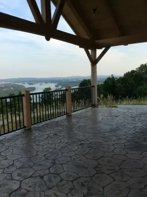 Enclosed Outdoor Patio — Stone & Concrete Installation project by Windy Hill Concrete Inc