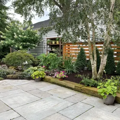 Innovative Compact Area (Rocky River) — Stone & Concrete Installation project by Land Creations Landscaping Inc.
