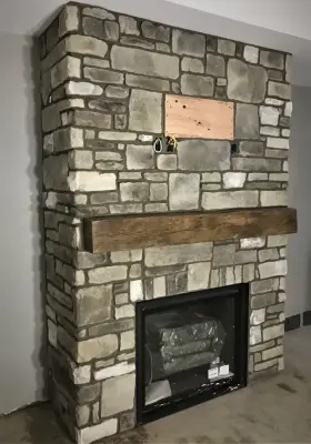Artistic Stone Hearth — Stone & Concrete Installation project by John Carter Custom Masonry LLC